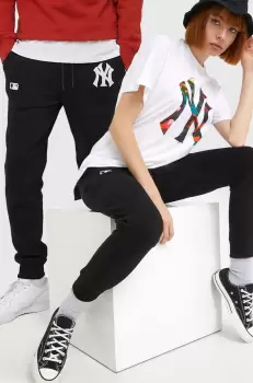 47brand Pantaloni culoarea negru, cu imprimeu imagine