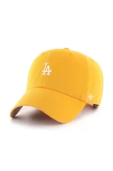 47brand sapca de baseball din bumbac MLB Los Angeles Dodgers culoarea galben, cu imprimeu imagine