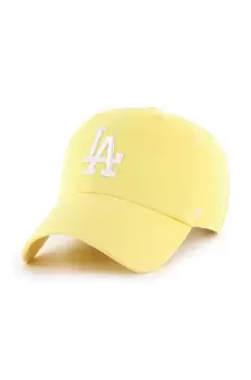 47brand sapca de baseball din bumbac MLB Los Angeles Dodgers culoarea galben, cu imprimeu imagine