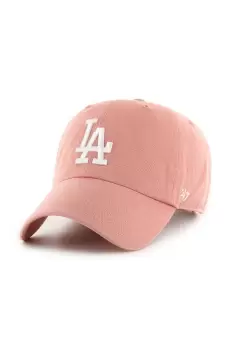 47brand sapca de baseball din bumbac MLB Los Angeles Dodgers culoarea portocaliu, cu imprimeu imagine
