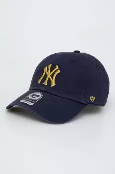 47brand sapca de baseball din bumbac MLB New York Yankees culoarea albastru marin, cu imprimeu imagine