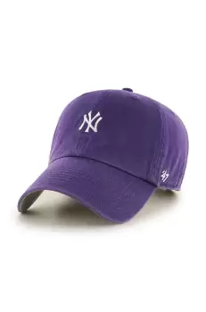 47brand sapca de baseball din bumbac MLB New York Yankees culoarea violet, cu imprimeu imagine