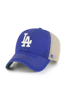 47brand sapca MLB Los Angeles Dodgers culoarea albastru marin, modelator, B-TRWLR12GWP-RYC imagine