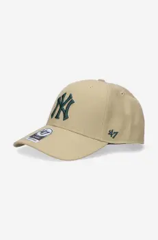 47brand sapca New York Yankees culoarea bej, cu imprimeu imagine