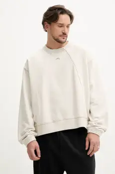 A-COLD-WALL* hanorac de bumbac barbati, culoarea bej, cu imprimeu, ACWMW198 imagine