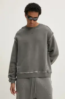 A-COLD-WALL* hanorac de bumbac barbati, culoarea gri, cu imprimeu, ACWMW201 imagine