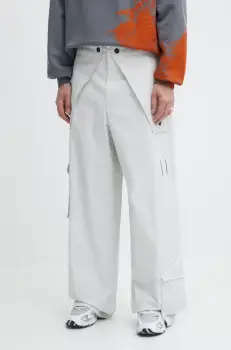 A-COLD-WALL* pantaloni Overlay Cargo Pant barbati, culoarea gri, cu fason cargo, ACWMB276 imagine