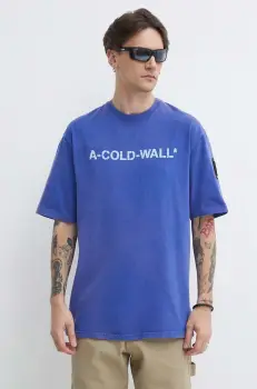 A-COLD-WALL* tricou din bumbac Overdye Logo T-Shirt barbati, cu imprimeu, ACWMTS186 imagine