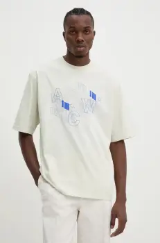 A-COLD-WALL* tricou din bumbac Schematic barbati, culoarea bej, cu imprimeu, ACWMTS198 imagine