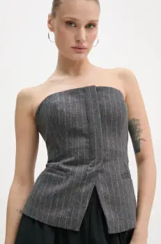 A.L.C. bluza de lana Renee culoarea gri, modelator, 5TOPS01726 imagine