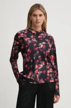 A.L.C. bluza de matase Georgia culoarea negru, cu imprimeu, 5TOPS00103 imagine