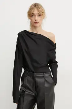 A.L.C. bluza femei, culoarea negru, neted, 5TOPS01789 imagine