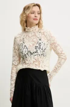 A.L.C. bluza Indy femei, culoarea bej, cu imprimeu, 5TOPS01793 imagine