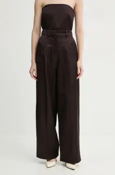 A.L.C. pantaloni femei, culoarea maro, lat, high waist, 2PANT01110 imagine