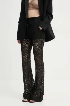 A.L.C. pantaloni femei, culoarea negru, evazati, high waist, 2PANT01112 imagine