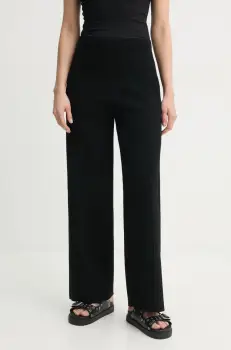 A.L.C. pantaloni femei, culoarea negru, lat, high waist, 7SWPN00069 imagine