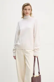 A.L.C. pulover de casmir Teddy culoarea bej, light, cu guler, 7SWPO01026 imagine