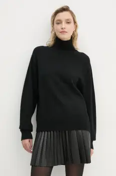 A.L.C. pulover de casmir Teddy culoarea negru, light, cu guler, 7SWPO01026 imagine