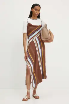 A.L.C. rochie Lauren culoarea maro, midi, evazati, 6DRES02381 imagine