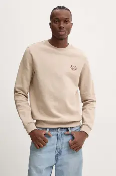 A.P.C. bluza standard rue madame GOTS culoarea bej, cu imprimeu, COHBV.M27913 imagine