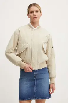 A.P.C. geaca bomber blouson haley femei, culoarea bej, de tranzitie, PSAIY.F02843 imagine