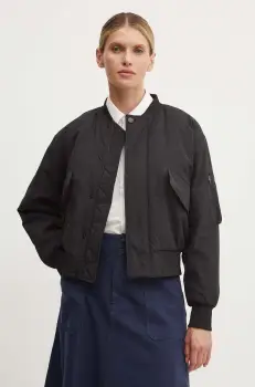 A.P.C. geaca bomber blouson haley femei, culoarea negru, de tranzitie, PSAIY.F02843 imagine