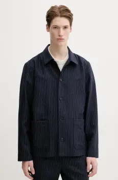 A.P.C. geaca de lana veste kerlouan doublee culoarea albastru marin, de tranzitie, WOARO.H03208 imagine