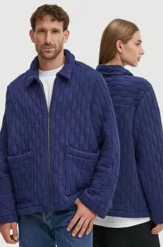 A.P.C. geaca veste fish culoarea albastru marin, de tranzitie, PSAKB.M02982 imagine