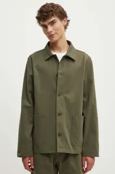 A.P.C. geaca veste kerlouan logo barbati, culoarea verde, de tranzitie, COGEW.H03205 imagine
