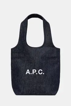 A.P.C. geanta de bumbac tote ninon small culoarea bleumarin, COHIZ.M61861 imagine