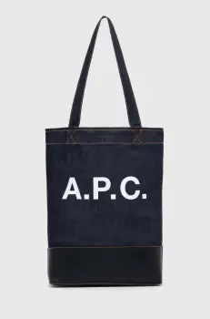 A.P.C. geanta tote axel culoarea albastru marin, CODDP-M61444 imagine