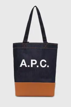 A.P.C. geanta tote axel culoarea maro, CODDP-M61444 imagine