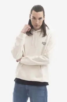 A.P.C. hanorac de bumbac Marvin barbati, culoarea negru, cu gluga, cu imprimeu COEZD.H27733-MARINE imagine