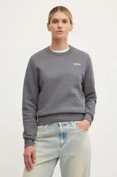 A.P.C. hanorac de bumbac sweat boxy petit vpc femei, culoarea gri, neted, COHBR.F27918 imagine