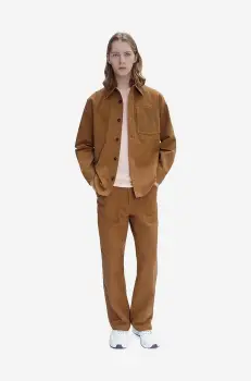 A.P.C. pantaloni de bumbac culoarea maro, drept COGBJ.H08422-CARAMEL imagine