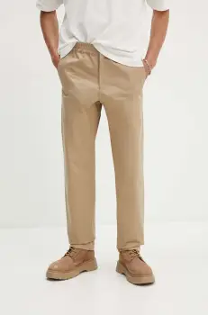 A.P.C. pantaloni de bumbac Pantalon Chuck culoarea bej, drept, COGEW.H08408.BAA imagine
