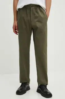 A.P.C. pantaloni de bumbac pantalon chuck culoarea verde, drept, COGEW.H08408 imagine