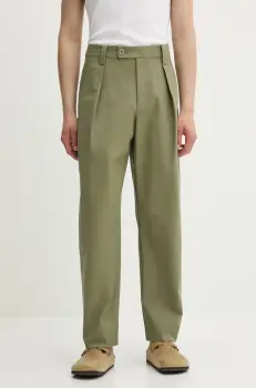 A.P.C. pantaloni de bumbac pantalon renato barbati, culoarea verde, cu fason chinos, COHFU.H08428 imagine