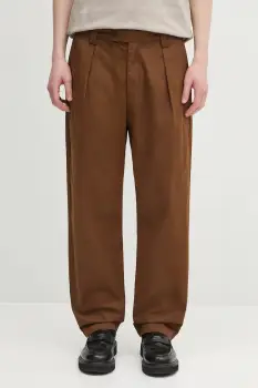 A.P.C. pantaloni de bumbac Pantalon Renato culoarea maro, cu fason chinos, COGZR.H08428 imagine