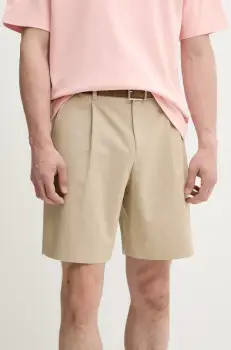 A.P.C. pantaloni scurti din bumbac short crew barbati, culoarea bej, COHFU.H10198 imagine