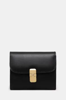 A.P.C. portofel de piele Compact Grace femei, culoarea negru, PXBMW.F63603 imagine