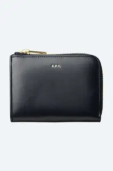A.P.C. portofel de piele culoarea bleumarin PXAWV.F63166-DARKNAVY imagine