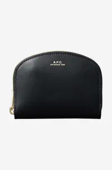 A.P.C. portofel de piele culoarea negru PXAWV.F63219-BLACK imagine