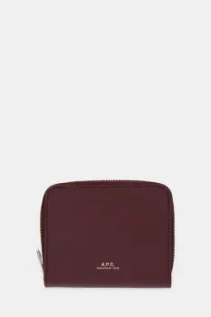 A.P.C. portofel de piele PORTE.MONNAIE CHELSEA culoarea violet, PXAWV.F63672 imagine