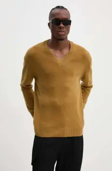 A.P.C. pulover de lana pull dany barbati, culoarea galben, WYAAD.M23380 imagine