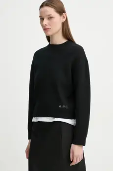 A.P.C. pulover de lana pull esther femei, culoarea negru, WVBDK.F23373 imagine