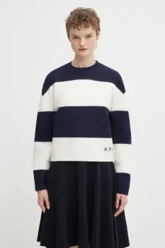 A.P.C. pulover de lana pull penny culoarea negru, cu turtleneck, WVBDL.F23370 imagine