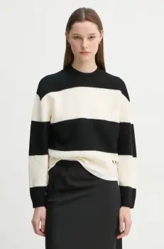 A.P.C. pulover de lana pull penny femei, culoarea negru, cu turtleneck, WVBDL.F23370 imagine