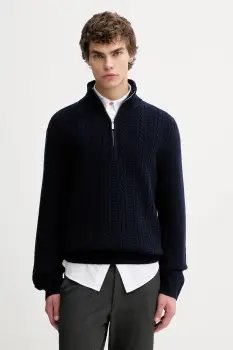 A.P.C. pulover de lana Pull Theo culoarea bleumarin, cu turtleneck, WVBCZ.H23416 imagine