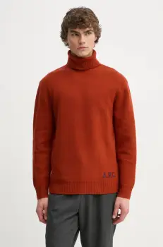 A.P.C. pulover de lana pull walter culoarea portocaliu, WVBDK.M23248 imagine